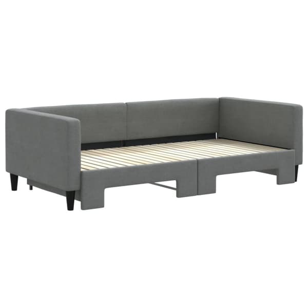daybed med udtræk 100x200 cm stof mørkegrå