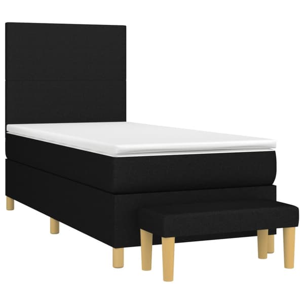 kontinentalseng med madras 100x200 cm stof sort