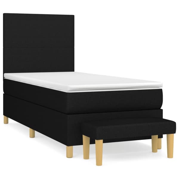 kontinentalseng med madras 100x200 cm stof sort