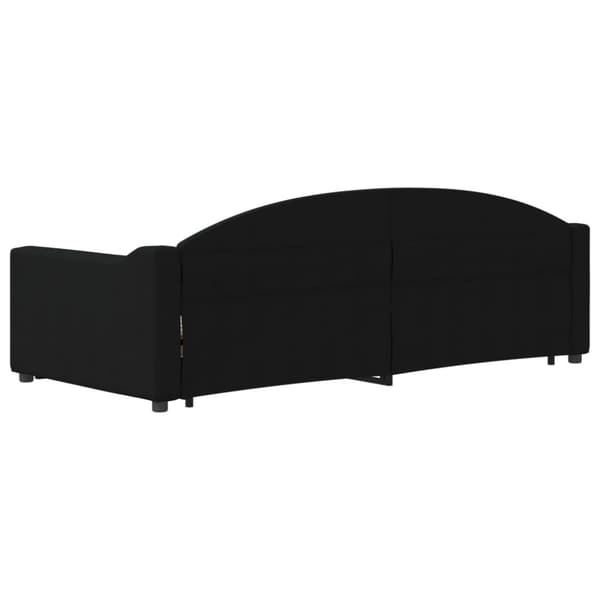 daybed med udtræk og skuffer 80x200 cm stof sort