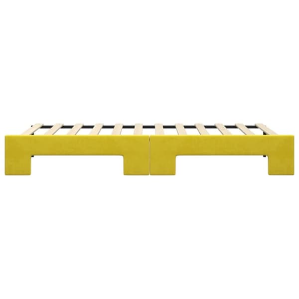 daybed med udtræk 90x200 cm velour gul