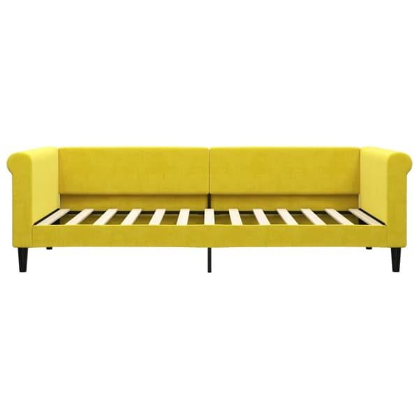 Dagbädd utdragbar med lådor gul 90x200 cm sammet