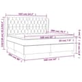 Miniatyrbillede 7 af 7: kontinentalseng med madras 160x200 cm stof sort