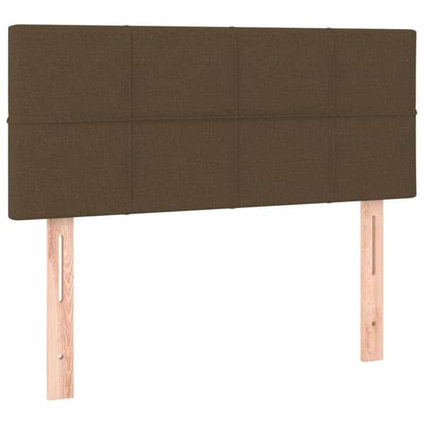 Ramsäng med madrass mörkbrun 90x200 cm tyg