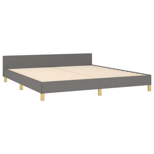 sengeramme med sengegavl 160x200 cm stof mørkegrå