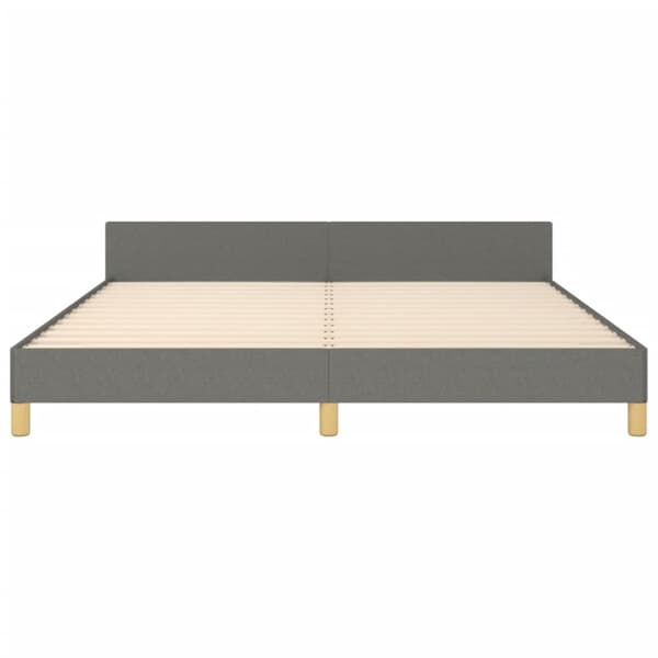 sengeramme med sengegavl 160x200 cm stof mørkegrå