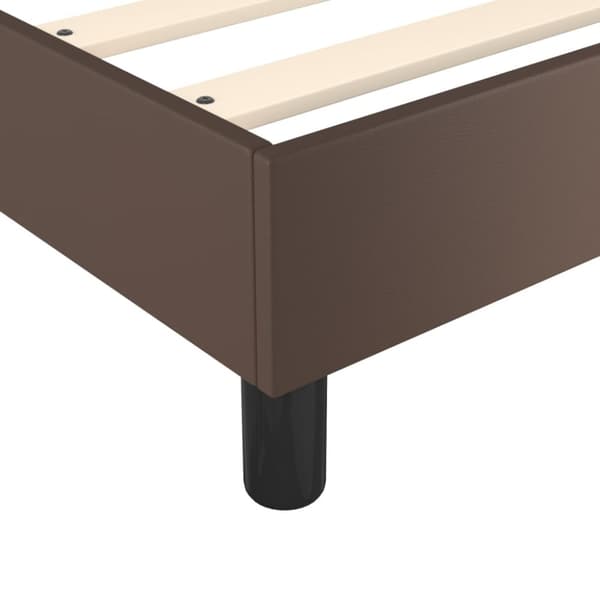 sengeramme 180x200 cm kunstlæder brun