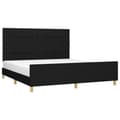 Miniatyrbillede 3 af 10: sengeramme med sengegavl 160x200 cm stof sort