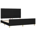 Miniatyrbillede 4 af 10: sengeramme med sengegavl 160x200 cm stof sort