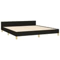 Miniatyrbillede 5 af 10: sengeramme med sengegavl 160x200 cm stof sort