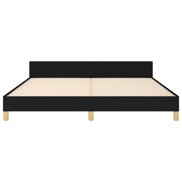 sengeramme med sengegavl 160x200 cm stof sort