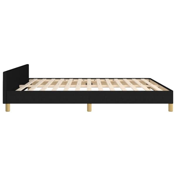 sengeramme med sengegavl 160x200 cm stof sort