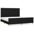 Miniatyrbillede 2 af 10: sengeramme med sengegavl 160x200 cm stof sort