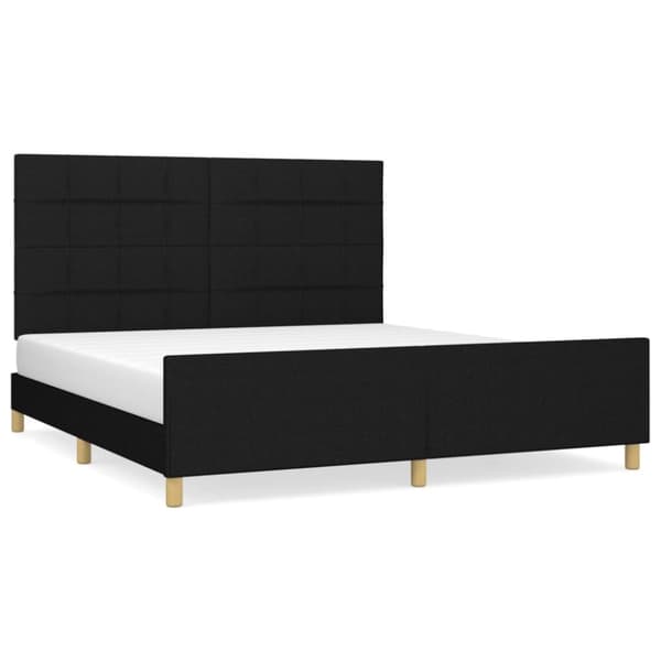 sengeramme med sengegavl 160x200 cm stof sort