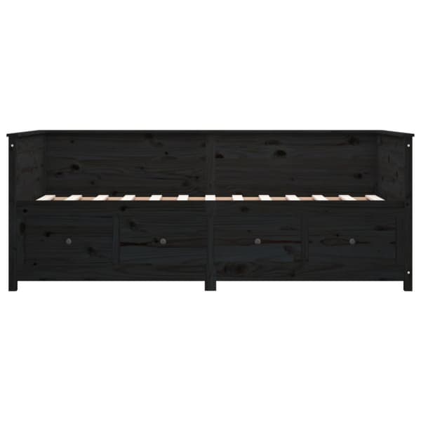 Dagbädd svart 75x190 cm massivt furu