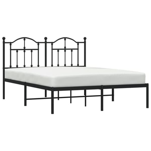 sengeramme med sengegavl 140x200 cm metal sort