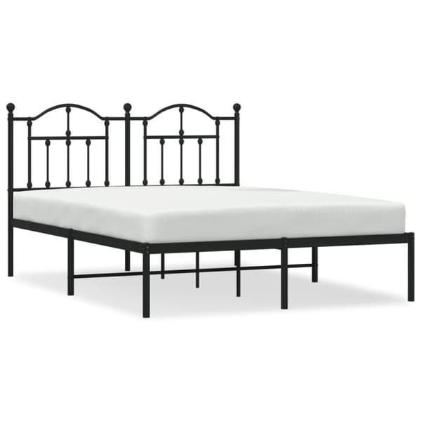 sengeramme med sengegavl 140x200 cm metal sort