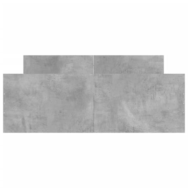 sengeramme med sengegavl og fodgærde 120x200 cm betongrå