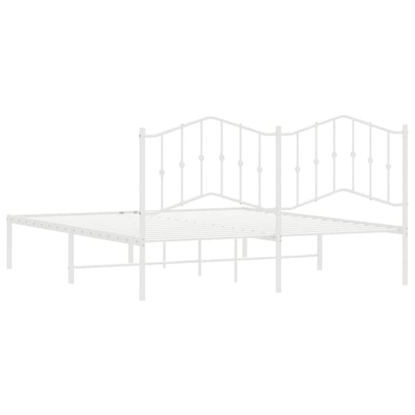 sengeramme med sengegavl 180x200 cm metal hvid