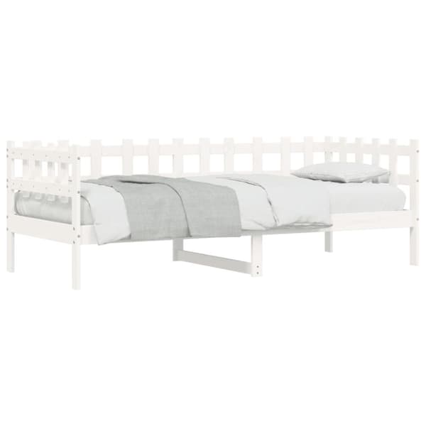 Dagbädd utan madrass vit 80x200 cm massiv furu