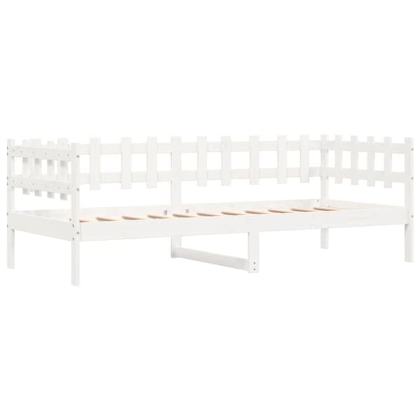 Dagbädd utan madrass vit 80x200 cm massiv furu