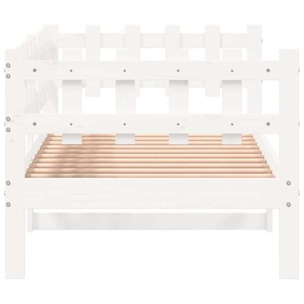 Dagbädd utan madrass vit 80x200 cm massiv furu