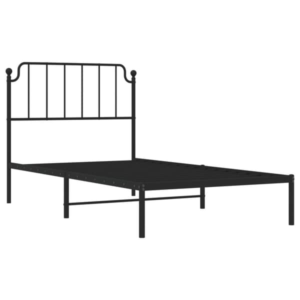 sengeramme med sengegavl 100x200 cm metal sort