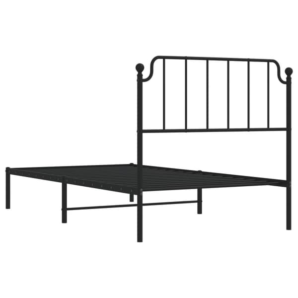 sengeramme med sengegavl 100x200 cm metal sort