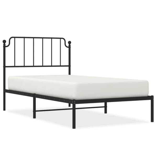 sengeramme med sengegavl 100x200 cm metal sort