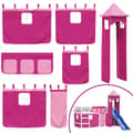 Miniatyrbild 8 av 10: Loftsäng med torn rosa 90x200 cm massiv furu