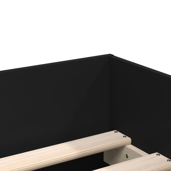 Sängram med lådor svart 90x200 cm