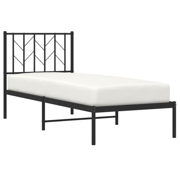 sengeramme med sengegavl 75x190 cm metal sort