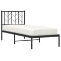 Miniatyrbillede 3 af 10: sengeramme med sengegavl 75x190 cm metal sort