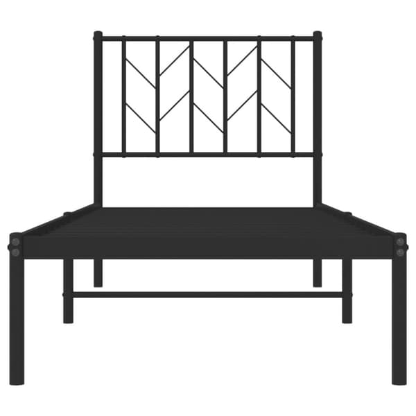 sengeramme med sengegavl 75x190 cm metal sort