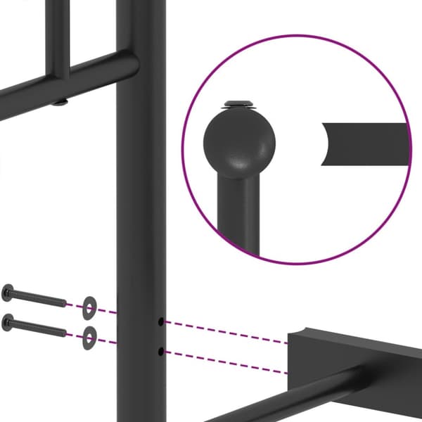 sengeramme med sengegavl 75x190 cm metal sort