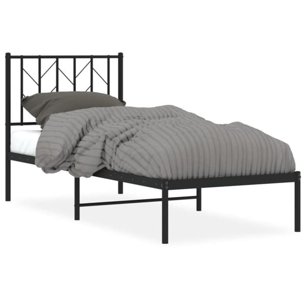 sengeramme med sengegavl 75x190 cm metal sort