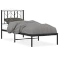 Miniatyrbillede 2 af 10: sengeramme med sengegavl 75x190 cm metal sort