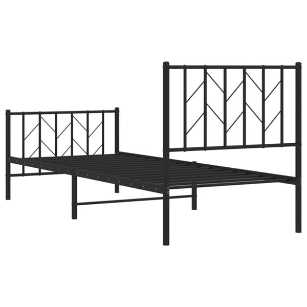 Metallinen sängynrunko päädyillä musta 80x200 cm