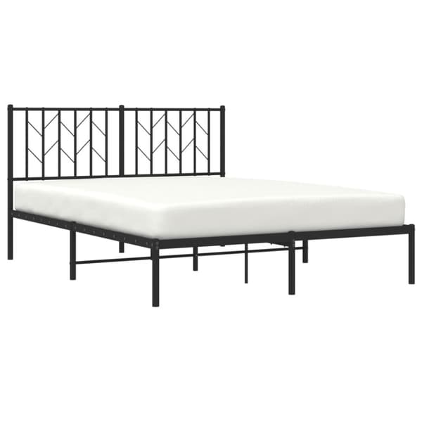 sengeramme med sengegavl 140x200 cm metal sort