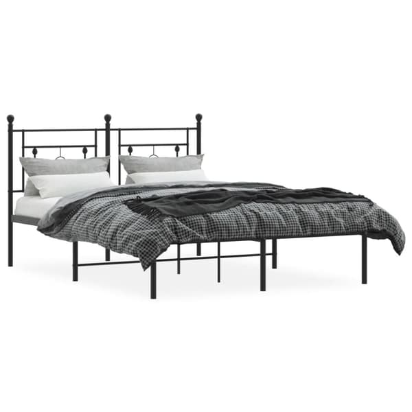 sengeramme med sengegavl 140x200 cm metal sort