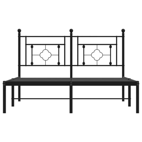 sengeramme med sengegavl 140x200 cm metal sort