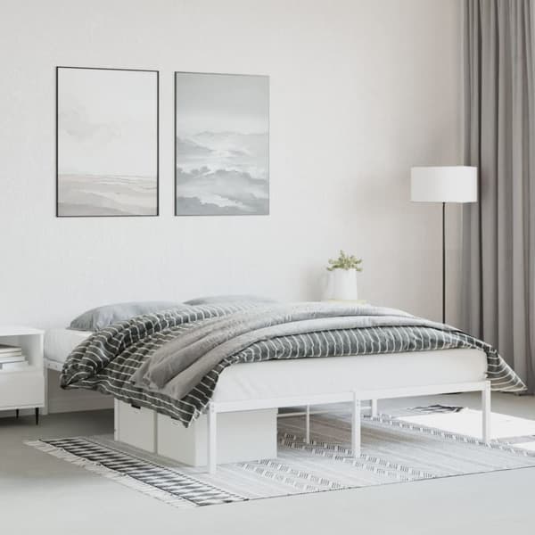 sengeramme 160x200 cm metal hvid