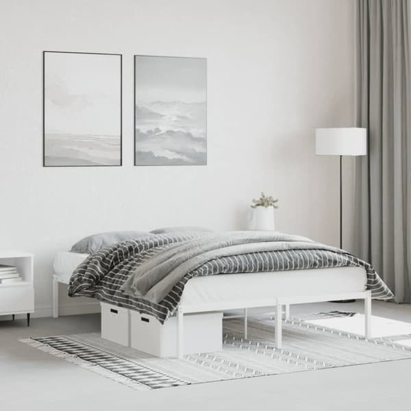 sengeramme 140x200 cm metal hvid