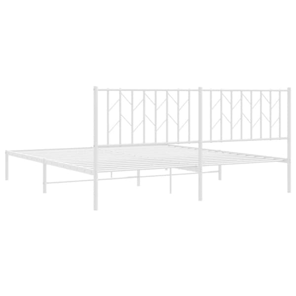 sengeramme med sengegavl 180x200 cm metal hvid