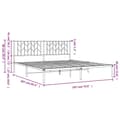 Miniatyrbillede 10 af 10: sengeramme med sengegavl 180x200 cm metal hvid