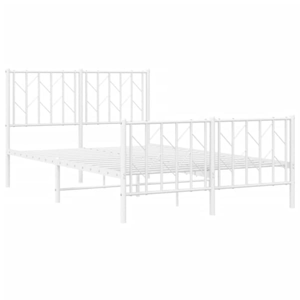 sengeramme med sengegavl og fodgærde 120x190 cm metal hvid