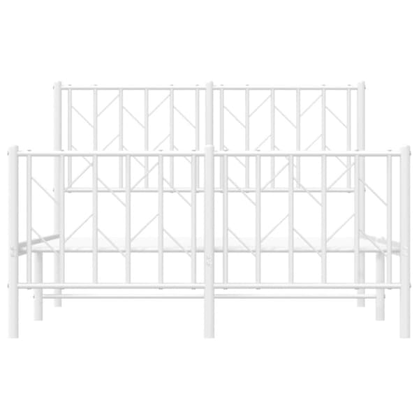 sengeramme med sengegavl og fodgærde 120x190 cm metal hvid