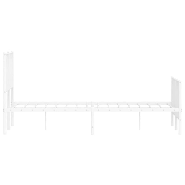 sengeramme med sengegavl og fodgærde 120x190 cm metal hvid