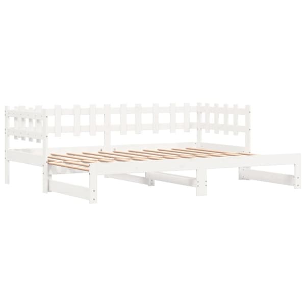 Utdragbar dagbädd vit 2x(90x200) cm massiv furu