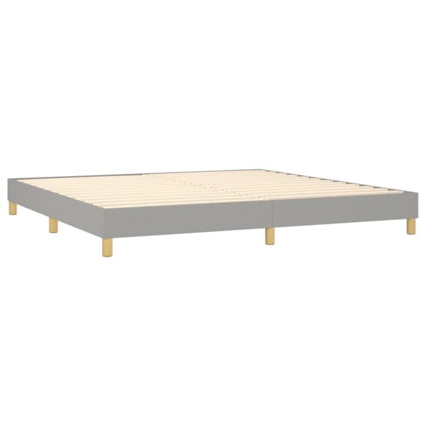 kontinentalseng med madras 200x200 cm stof lysegrå